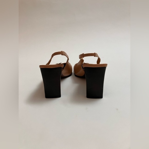 VINTAGE SERGIO ROSSI tan sling back pumps - Picture 4 of 6